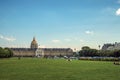 Gardens, palace and dome forming the Esplanade des Invalides in Paris.